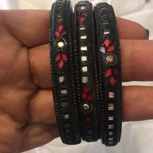 Anthropologie silk bangles.